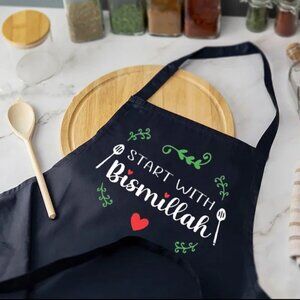 Cooking Chef Bismillah Apron Custom Islamic Apron Eid Gift NWT